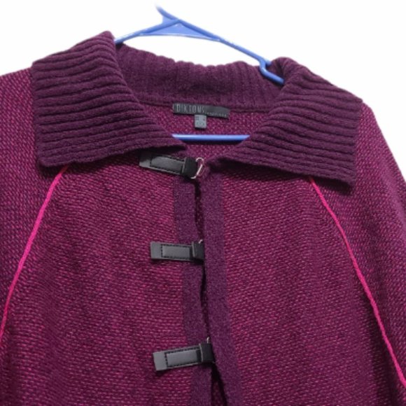 Diktons Barcelona Open Cardigan Poncho Front Closure Merino Wool Size S - Picture 6 of 8